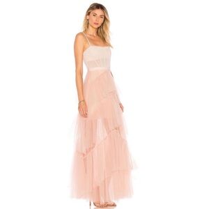 BCBGMaxAzria Blush Tulle Mesh Dress